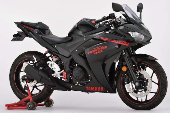 ポッシュフェイス ステップアッププレート ブルー YZF-R25 MT-25